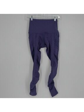 Sweetflexx leggings womens 4 purple  high rise ankle resistance band compression